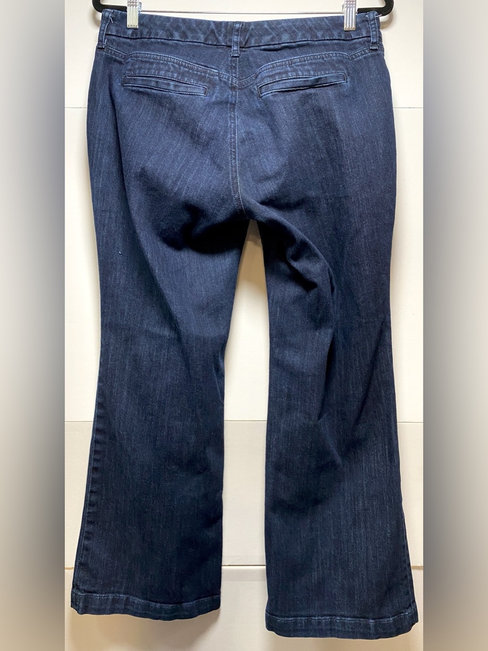 EDDIE BAUER-Size 12P-Curvy Trouser Dark Wash, Mid Rise,Flare Stretch Denim Jeans - Picture 2 of 12